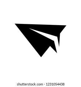 Paper plane vector icon isolated on white background.