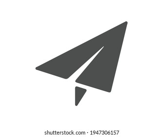 Paper plane vector icon isolated on white background.