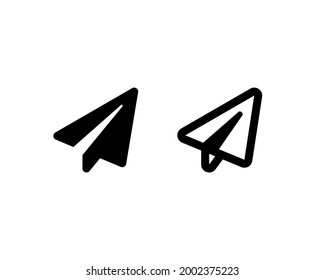 Paper plane vector icon. Message paper plane symbols in two styles isolated. Vector illustration EPS 10