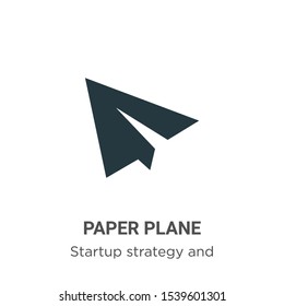 Paper plane vector icon on white background. Flat vector paper plane icon symbol sign from modern startup strategy and success collection for mobile concept and web apps design.