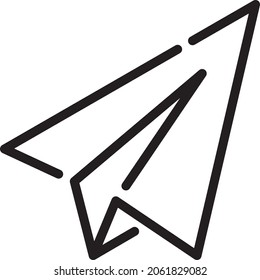 Paper plane vector icon on a white background. This paper plane vector icon is from a back to school collection for mobile apps and websites. nice design, simple and clean