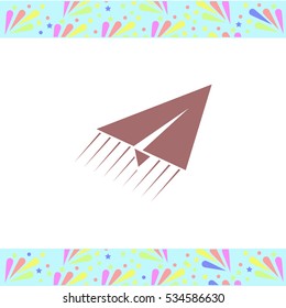 Paper plane vector icon on white background. Isolated illustration. Business picture.