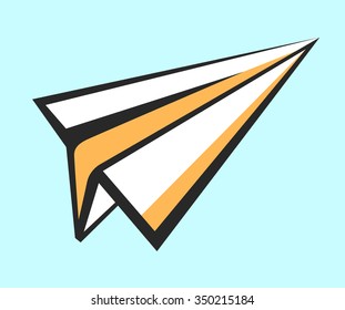 Paper plane vector icon. Pop art style sign. Air mail, post letter, delivery service or e-mail vector concept. Career, growth, infographic or leadership conception