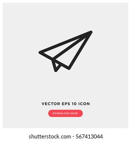 Paper plane vector icon, send symbol. Modern, simple flat vector illustration for web site or mobile app