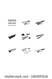 Paper plane - vector icon set on white background. Symbol for web, infographics, print design and mobile UX/UI kit. Vector illustration, EPS10.