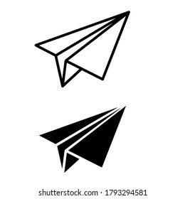 Paper plane vector icon set. aircraft illustration sign collection. airplane symbol.