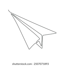 Paper plane vector icon set. Origami paper airplane illustration isolated outline. Minimal outline design element for print, banner, card, brochure, logo