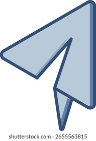 Icono de Vector plano de papel con fondo transparente. Diseño de color azul cambiable.