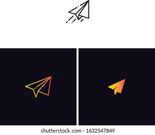 Paper plane vector icons design Template