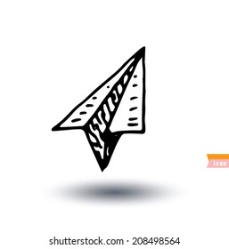 Paper plane, vector illustration.