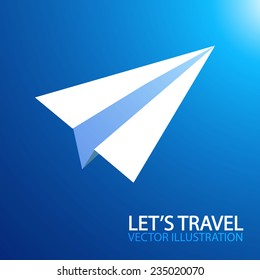 Paper plane. Vector illustration 