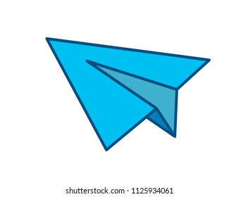Paper plane. Vector illustration of a flat design. EPS 10.