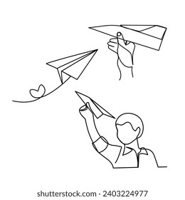 Paper plane vector illustration isolated on a white background