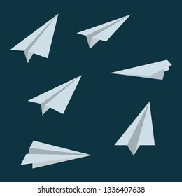 paper plane vector illustration set