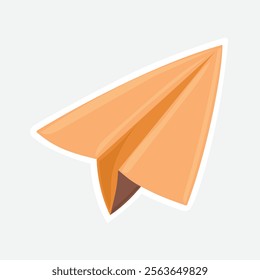 Paper Plane Vector Illustration Sticker. Fun paper plane vector sticker, perfect for school, creativity, and design