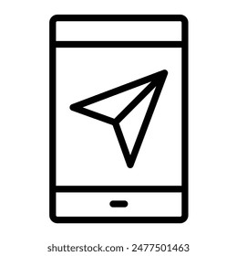 Paper Plane Vector Line icon design