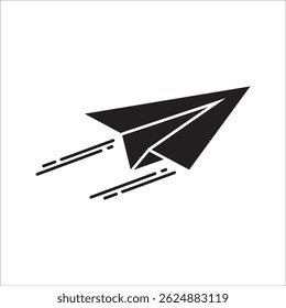 Paper Plane Vector Line Icon Design on white background