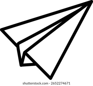 Diseño de icono de línea de Vector de avión de papel