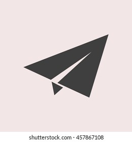 Paper plane web icon. Isolated illustration