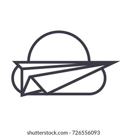 paper plane,freedom vector line icon, sign, illustration on background, editable strokes