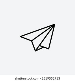 Paper planeline vector icon. EPS 10