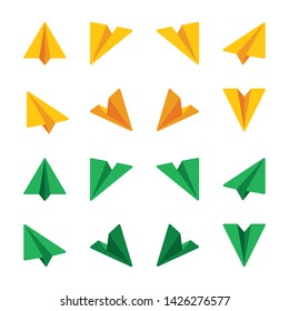 paper plane,paper rocket icon set,flat icon style