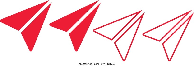 colección de planos de papel sobre fondo transparente. Aeronaves de Origami de estilo plano. avión de papel, diseño de icono de avión. Símbolo de viaje, ilustración vectorial
