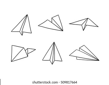 Paper Planes Doodle Style Isolated Vector Stock Vector (Royalty Free ...