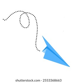 Paper planes fly leaving dots behind them
