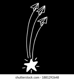 paper planes flying into space 