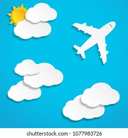 Paper planes flying in the sky