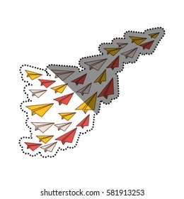 Paper planes origami icon vector illustration graphic design