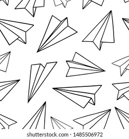 Paper planes seamless pattern. Vector illustration background. For print, textile, web, home decor, fashion, surface, graphic design