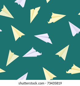 Paper planes seamless texture 1. Vector.