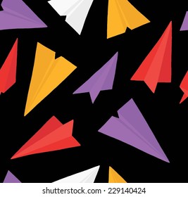 Paper planes seamless texture.