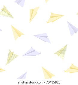 Paper planes seamless textute 2. Vector.
