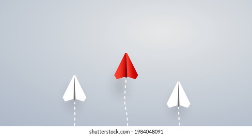 Paper planes with shadow illustration