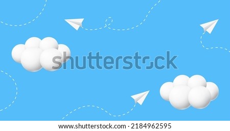 Similar – Image, Stock Photo Sky with little clouds and 2 different trees, bare and spring greenery