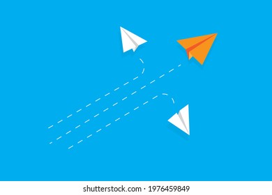 paper planes. Travel concept. Transportation icon set. Message icon. Vector illustration. Stock image.
