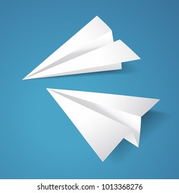 Paper planes vector designed in paper art style.