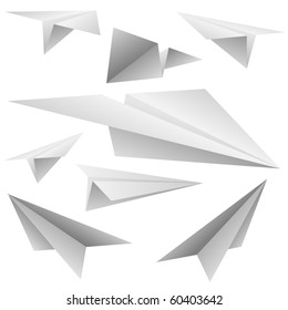 Paper planes vector set.