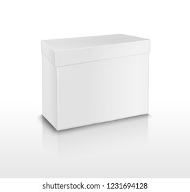 Paper or plastic box with lid for toy, shoes or food.