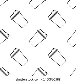 Paper or plastic cup with a drink seamless pattern. Background. Abstract geometric shape texture. Design template for wallpapers, wrapping, textile. Vector Illustration