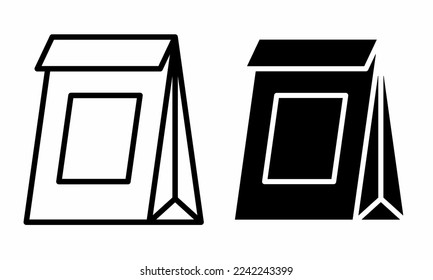 Paper plastic icon illustration. Stock vector.