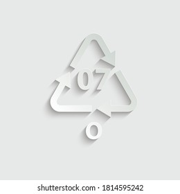 paper Plastic recycling symbol O 7 , Plastic recycling code PP 5 , vector illustration All other plastics	
