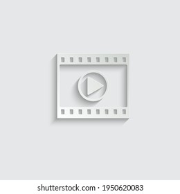 paper play icon. Video play symbol. Vector icon for website design, app. 