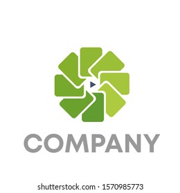 paper play logo vector design template sign