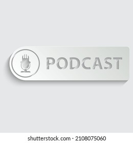 paper Podcast vector icon microphone sign