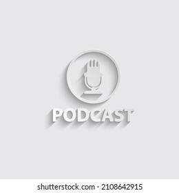 paper Podcast vector icon microphone sign