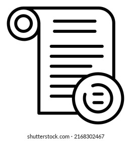 Paper police icon outline vector. Handcuff crime. Chain thief